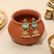 Pearl Drop Intricated Detailing Mehendi Plated Jhumka