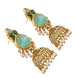 Pearl Drop Intricated Detailing Mehendi Plated Jhumka