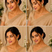 Pearl Drop Intricated Detailing Mehendi Plated Jhumka