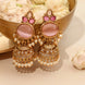 Pearl Drop Intricated Detailing Mehendi Plated Jhumka