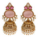 Pearl Drop Intricated Detailing Mehendi Plated Jhumka