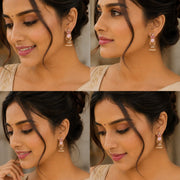 Pearl Drop Intricated Detailing Mehendi Plated Jhumka