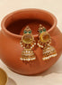Pearl Drop Intricated Detailing Mehendi Plated Jhumka