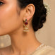 Pearl Drop Intricated Detailing Mehendi Plated Jhumka