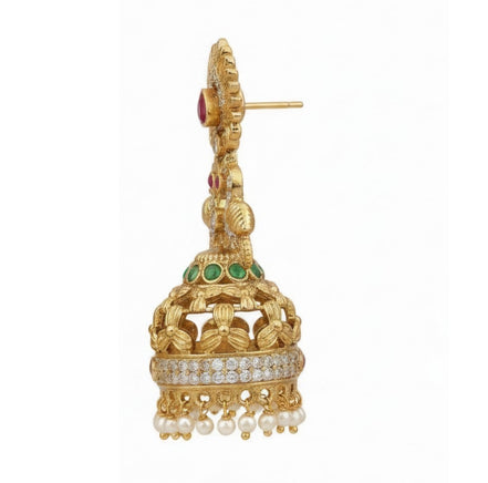 Traditional Gold Plated Peacock Jhumka