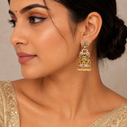 Traditional Gold Plated Peacock Jhumka