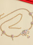 Two Tone Gold & Silver Plated Kundan Stone Studded Floral Hip Belt