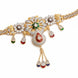 Two Tone Gold & Silver Plated Kundan Stone Floral Hip Belt