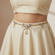 Two Tone Gold & Silver Plated Multicolor Stone Floral Hip Belt