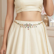 Two Tone Gold & Silver Plated Temple Design Hip Belt