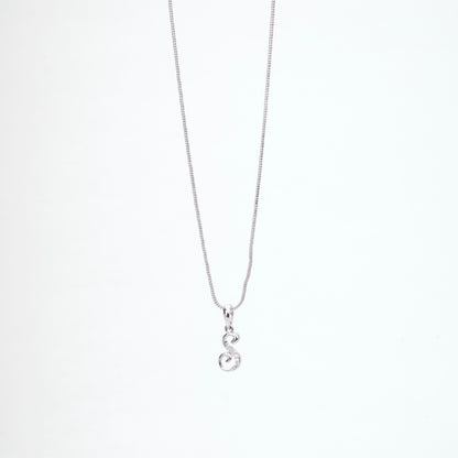 Alphabet S Rhodium Locket with Chain