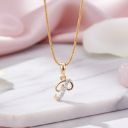 Alphabet P Two Tone Locket with Chain (18