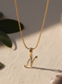 Alphabet N Two Tone Locket with Chain (18")