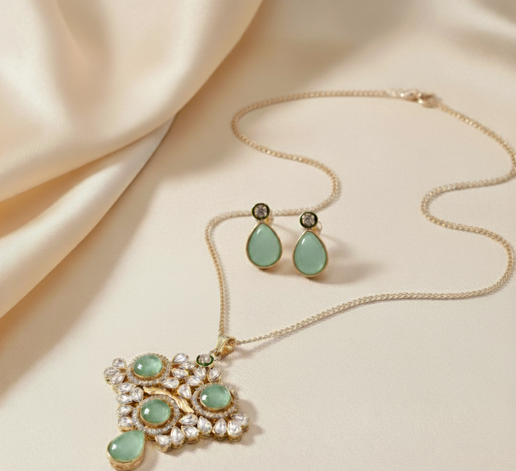 Crimson Empress Gold Plated Locket Set