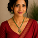 Verdant Grace Ganpati Temple Mehendi Plated Locket Set with Earrings