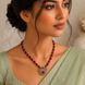 Blossom Bird  Mehendi Plated Locket Set