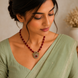 Blossom Bird  Mehendi Plated Locket Set