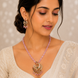 Elegant Peacock Gold Plated Locket Set with Earrings