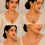 Elegant Peacock Gold Plated Locket Set with Earrings