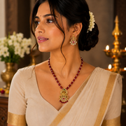 Lakshmi Enachanted Mehendi Locket Set with Earrings