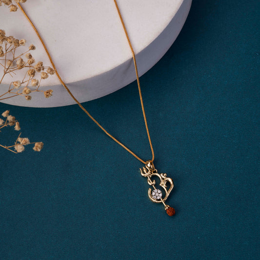 Om Namah Shivaye Gold Plated Locket Set