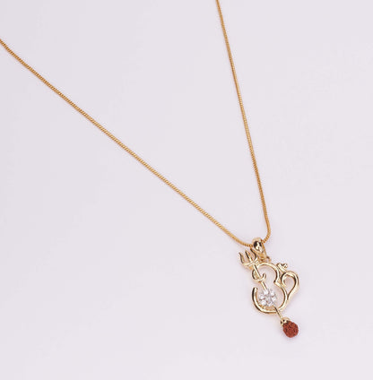 Om Namah Shivaye Gold Plated Locket Set