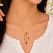 Om Namah Shivaye Gold Plated Locket Set