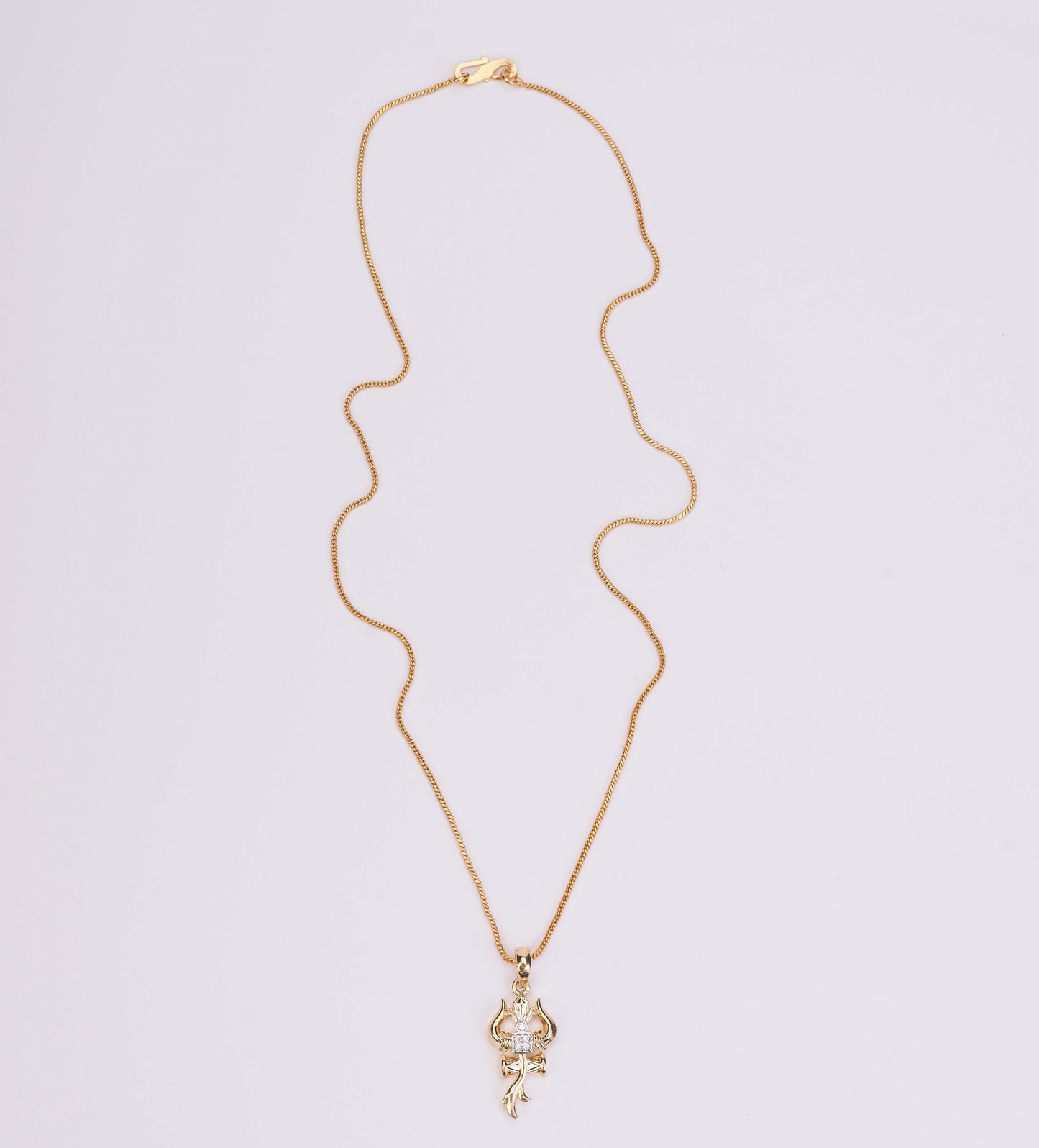 Trishul Mahadev Gold Plated Locket Set