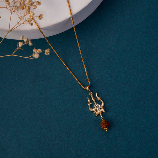 Mahadev Gold Plated Locket Set