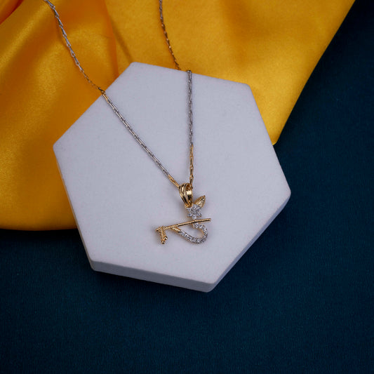 Gold-Silver Plated Lord Krishna Pendant AD Locket Set