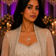 Gold-Silver Plated Murli Pendant AD Locket Set