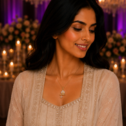 Gold-Silver Plated Murli Pendant AD Locket Set