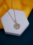 Gold-Sliver Love Birds Pendant AD Locket Set