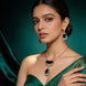Halo Designed Mehendi Plated Locket Set with Earrings