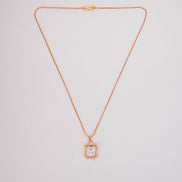 Gold Plated Octagon Stone Pendant with chain