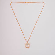 Gold Plated Octagon Stone Pendant with chain