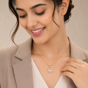 Gold Plated Octagon Stone Pendant with chain