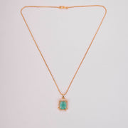 Gold Plated Octagon Stone Pendant with chain