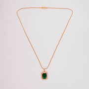 Gold Plated Octagon Stone Pendant with chain