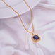 Gold Plated Octagon Stone Pendant with chain