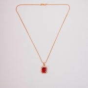 Gold Plated Octagon Stone Pendant with chain