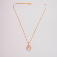 Oval Shape Gold Plated Pendant with chain