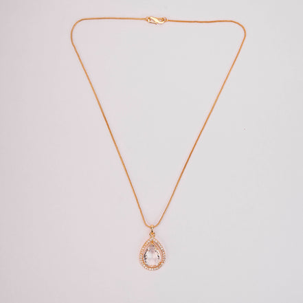 Oval Shape Gold Plated Pendant with chain