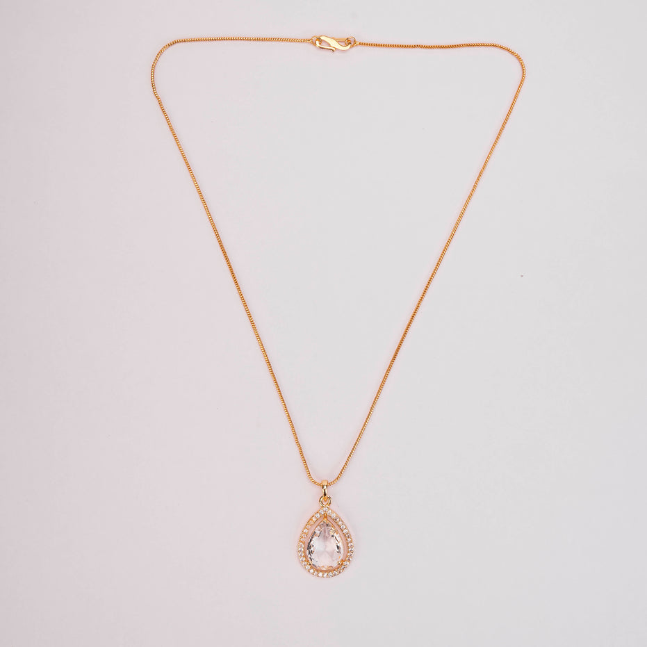 Oval Shape Gold Plated Pendant with chain