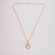 Oval Shape Gold Plated Pendant with chain
