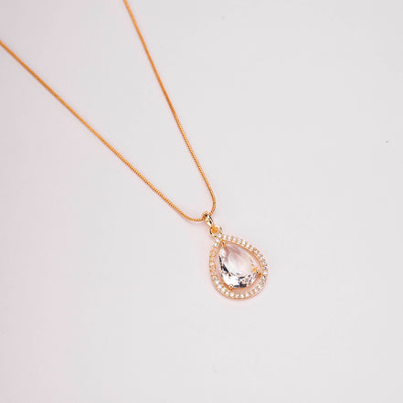 Oval Shape Gold Plated Pendant with chain