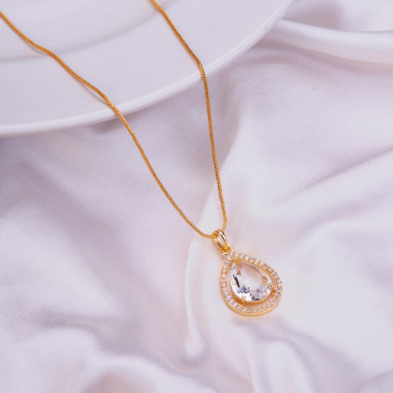 Oval Shape Gold Plated Pendant with chain