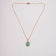Oval Shape Gold‑Plated Pendant with chain