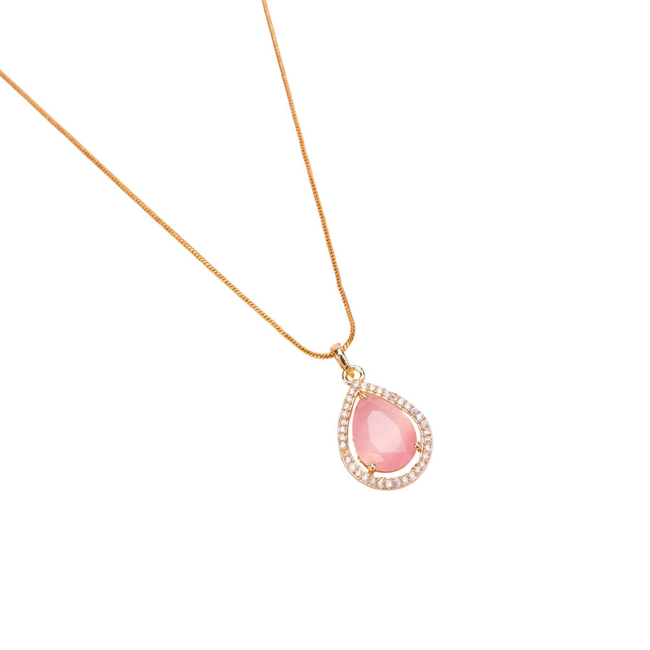 Oval Shape Gold Plated Pendant with chain