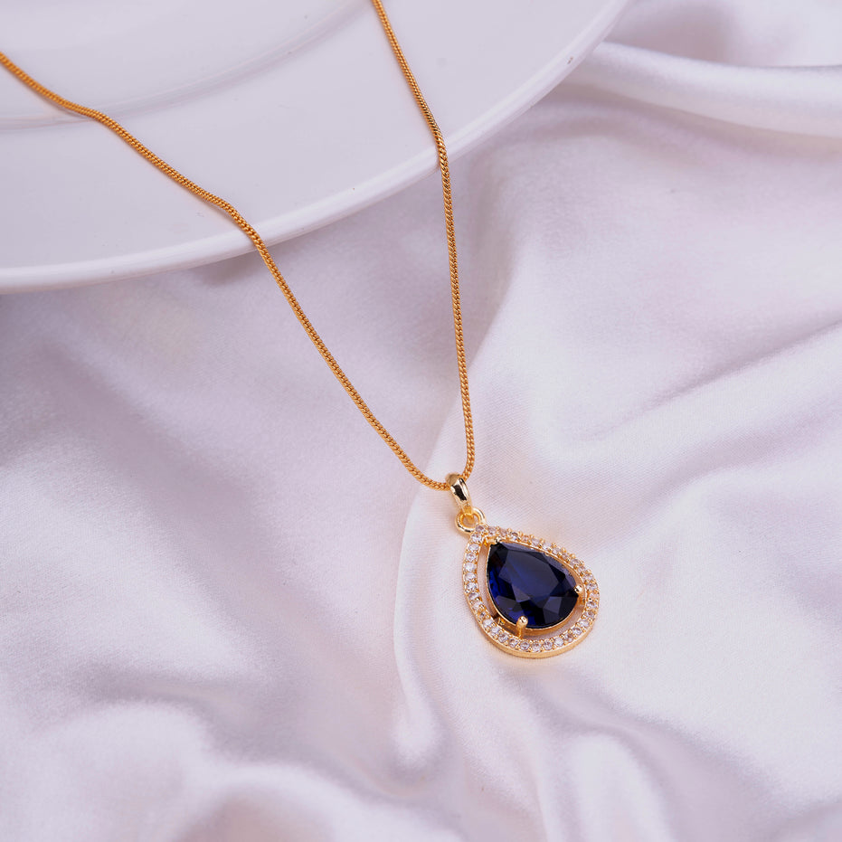 Oval Shape Gold Plated Pendant with chain